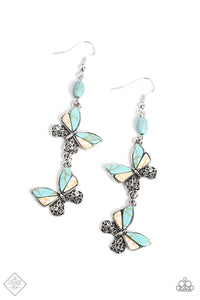 Spirited Soar - Blue butterfly earrings