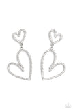 Doting Duo - White heart post earrings