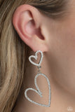 Doting Duo - White heart post earrings