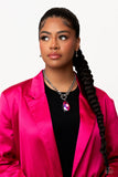 Edgy Exaggeration - Pink oil spill necklace