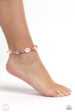 Beachcomber Ballad - Pink shell anklet