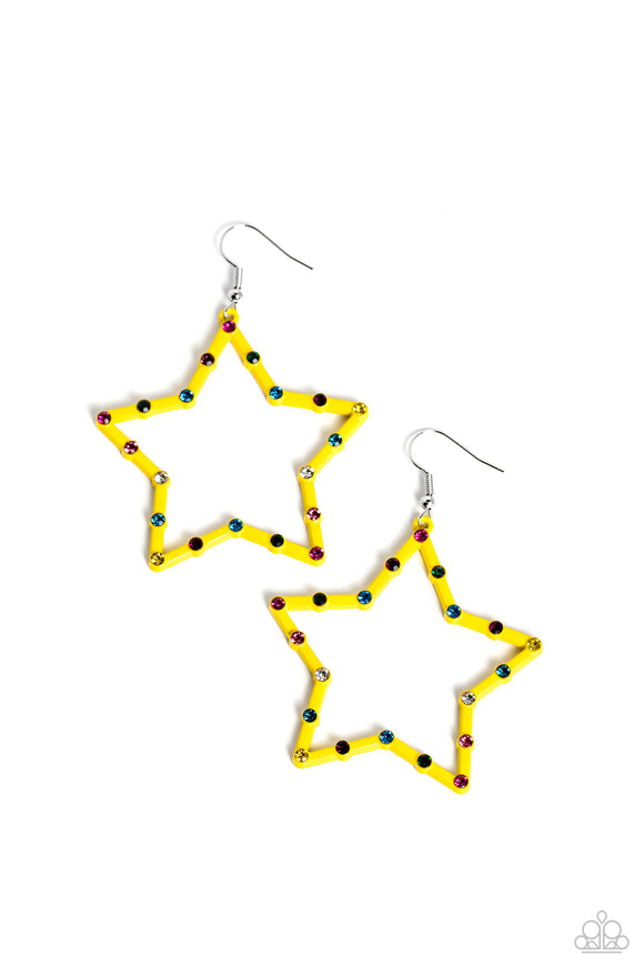 Confetti Craze - Yellow star earrings