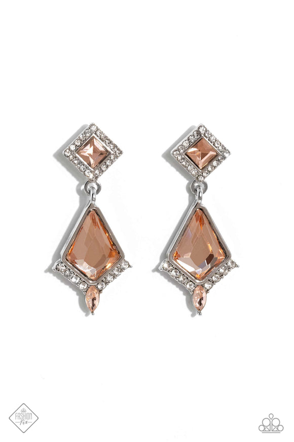 Dapper Display - Orange post earrings