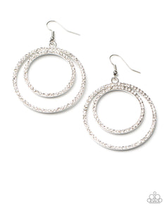 Paparazzi Radiating Refinement❤️white rhinestone earrings