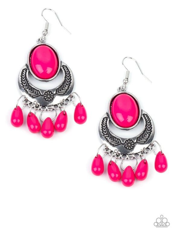 Paparazzi Prairie Flirt- pink earrings