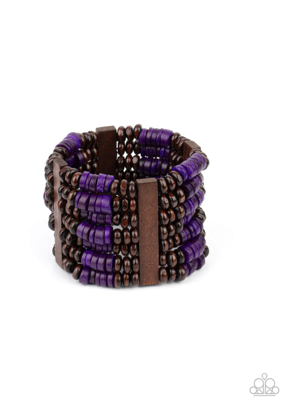 Vacay Vogue- purple wood bracelet