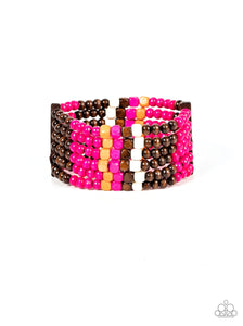 Dive into Maldives-pink wood bracelet