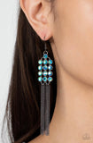 Paparazzi Tasteful Tassel❤️multi blue oil spill earrings