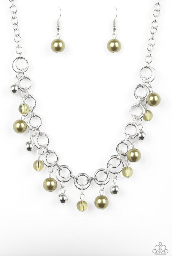 Fiercely Fancy green pearl necklace