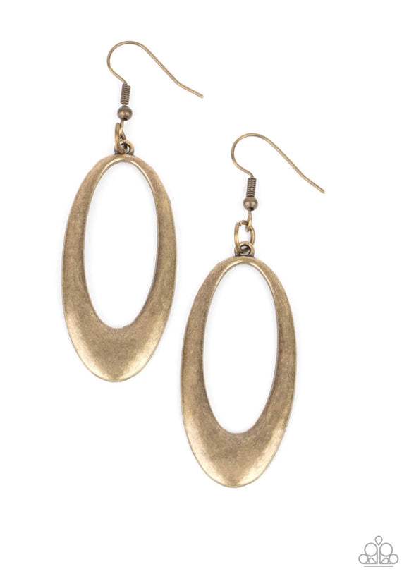 Oval The Hill- brass earrings