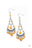 Paparazzi First in SHINE❤️orange iridescent earrings