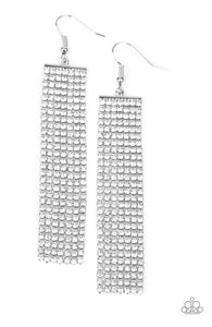 Paparazzi Top Down Shimmer❤️white rhinestone earrings