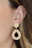 Discerning Droplets- gold clip on earrings