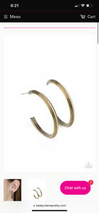 On the Brink- brass hoop earrings