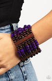 Vacay Vogue- purple wood bracelet