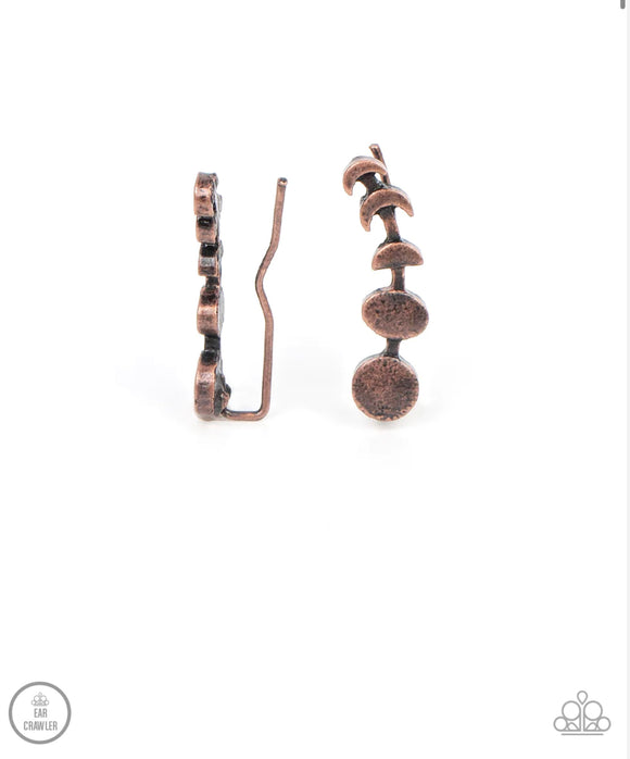 It’s Just a Phase- copper ear crawler earrings