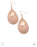 Paparazzi Tranquil Trove❤️rose gold iridescent hammered earrings