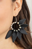 Paparazzi Flower Child Fever❤️black leather earrings