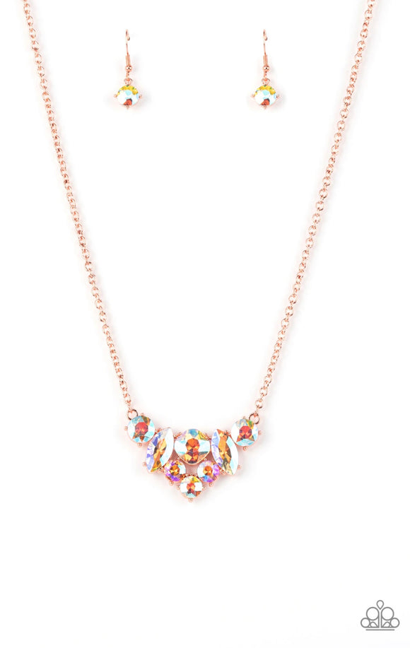 Paparazzi Lavishly Loaded❤️copper iridescent multi necklace