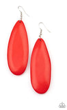 Paparazzi Tropical Ferry❤️red wood earrings