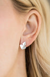 Fire Drill silver post earrings