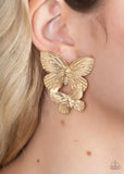 Blushing Butterflies- gold post earrings