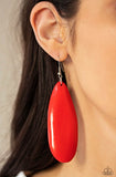 Paparazzi Tropical Ferry❤️red wood earrings