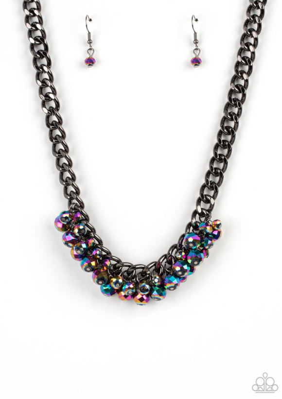 Paparazzi Galactic Knockout❤️multi oil spill necklace