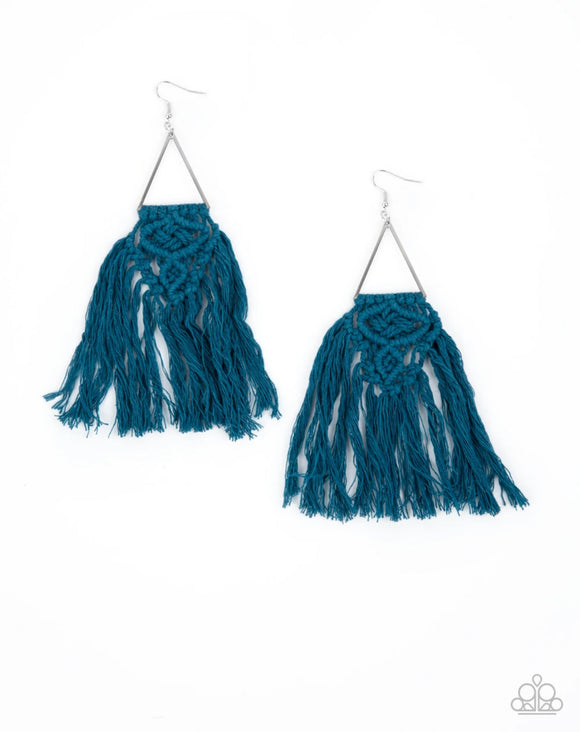 Paparazzi Modern Day Macrame❤️blue earrings