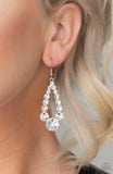 Paparazzi Here Glows Nothing❤️white teardrop rhinestone earrings