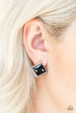 Stellar Square black post earrings