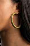 Suede Parade-green hoop earrings