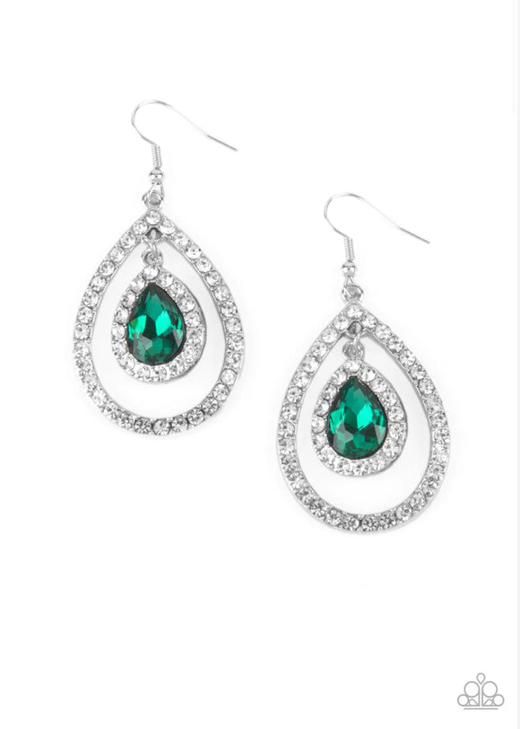 Blushing Bride- green earrings