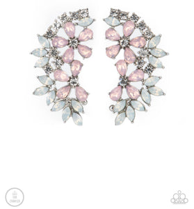 Garden Party Powerhouse pink post ear crawler earrings