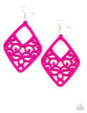 Paparazzi Vine For the Taking Pink Wood Earrings