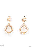 Discerning Droplets- gold clip on earrings