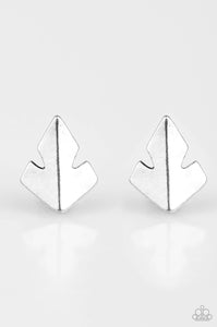 Fire Drill silver post earrings