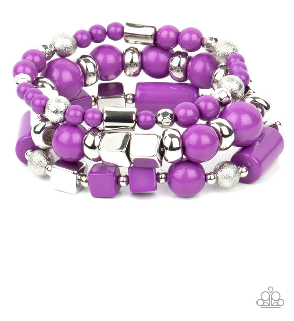 Paparazzi Perfectly Prismatic❤️purple stretch bracelet