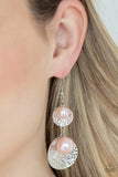 Paparazzi Pearl Dive❤️pink pearl hammered earrings