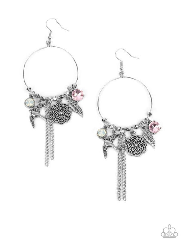 Paparazzi TWEET Dreams❤️pink charm earrings