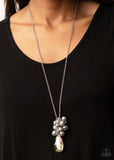 Drip Drop Dazzle- silver pearl necklace