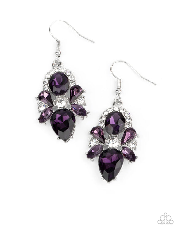 Paparazzi Stunning Starlet❤️purple rhinestone earrings