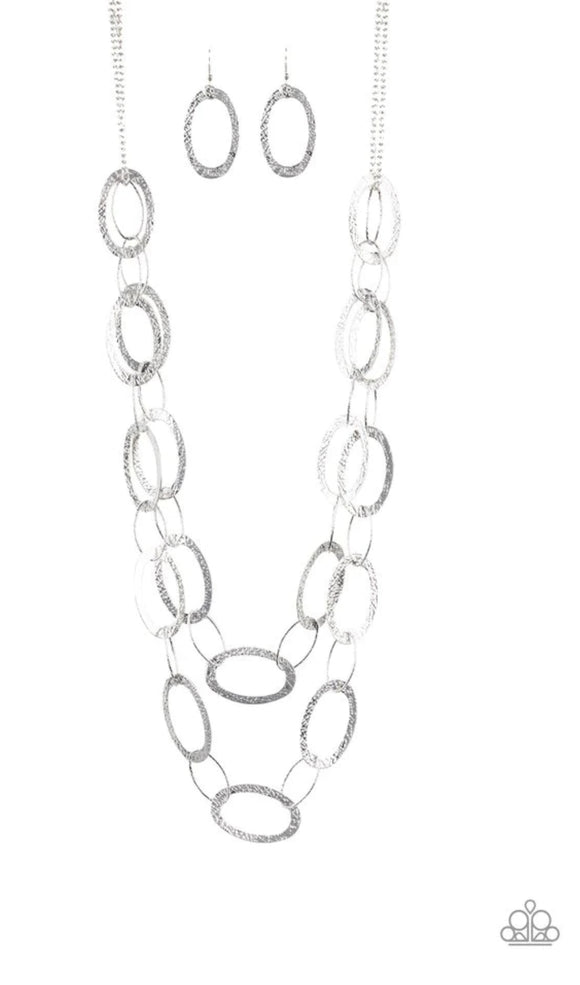 Glimmer Goals-silver hammered necklace