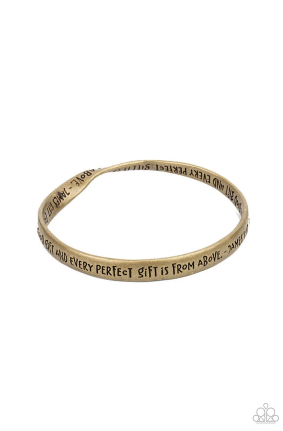 Paparazzi Perfect Present❤️brass inspirational stamped bangle bracelet