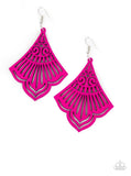 Paparazzi Eastern Escape pink Wooden earrings