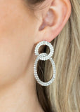 Intensely Icy- white post earrings