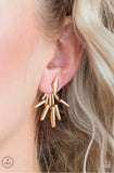 Extra Electric gold jacket post earrings