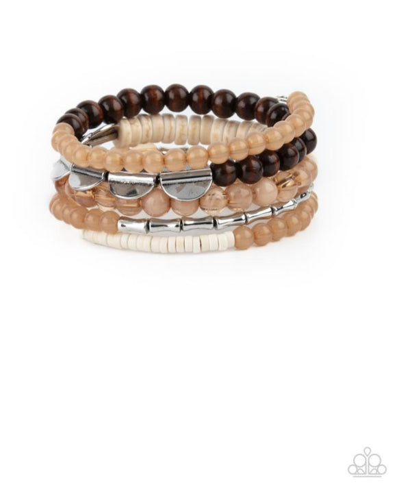 Paparazzi Free-Spirited Spiral❤️brown coil bracelet