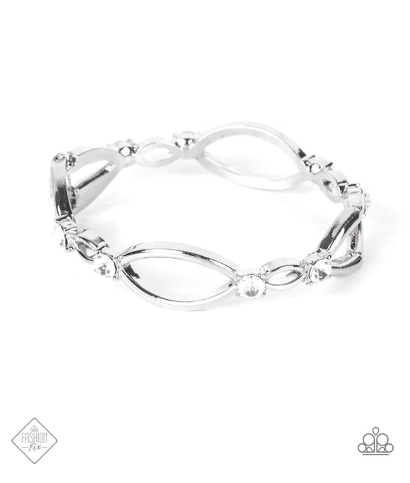 Interwoven Illusion-white hinge bracelet