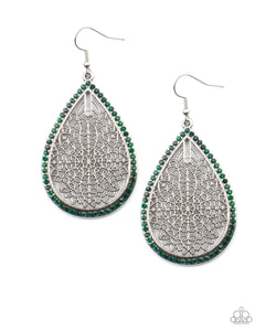 Paparazzi Fleur de Fantasy❤️green earrings